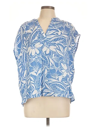 Pre-owned Old Navy Short Sleeve Blouse In Blue