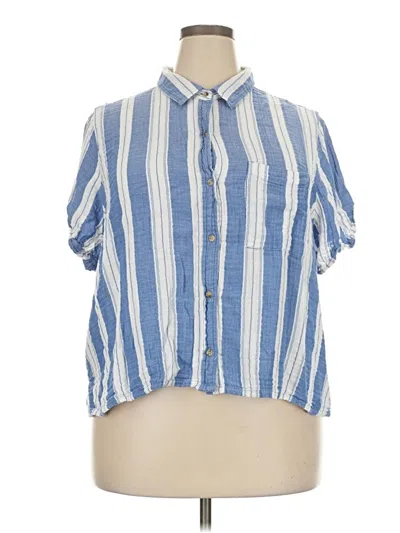 Pre-owned Old Navy Short Sleeve Blouse In Blue