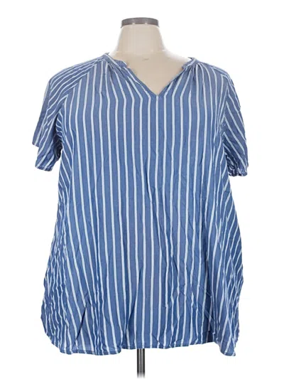 Pre-owned Old Navy Short Sleeve Blouse In Blue