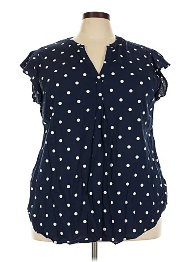 Pre-owned Old Navy Short Sleeve Blouse In Blue