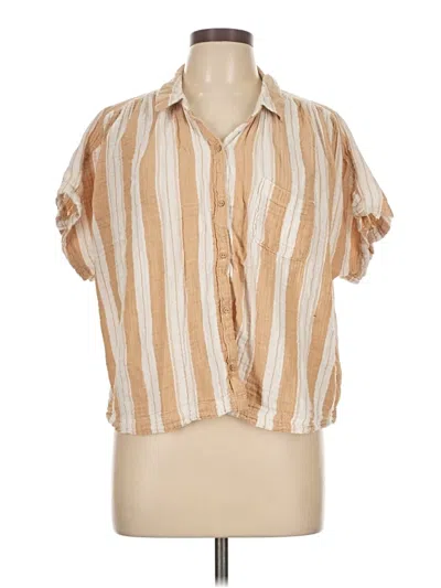 Pre-owned Old Navy Short Sleeve Blouse In Brown