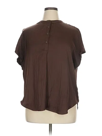Pre-owned Old Navy Short Sleeve Blouse In Brown
