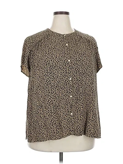 Pre-owned Old Navy Short Sleeve Blouse In Brown