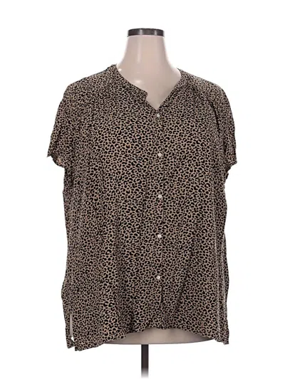 Pre-owned Old Navy Short Sleeve Blouse In Brown