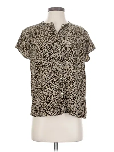 Pre-owned Old Navy Short Sleeve Blouse In Brown