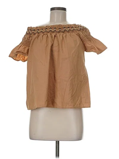 Pre-owned Old Navy Short Sleeve Blouse In Brown