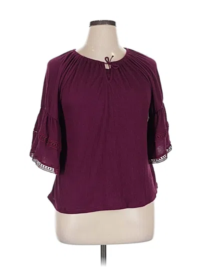 Old Navy Short Sleeve Blouse In Burgundy
