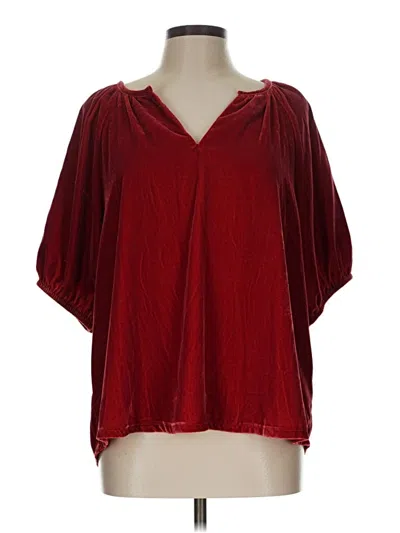 Pre-owned Old Navy Short Sleeve Blouse In Burgundy