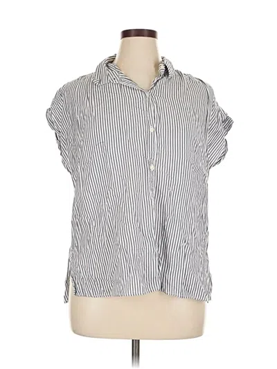 Pre-owned Old Navy Short Sleeve Blouse In Gray