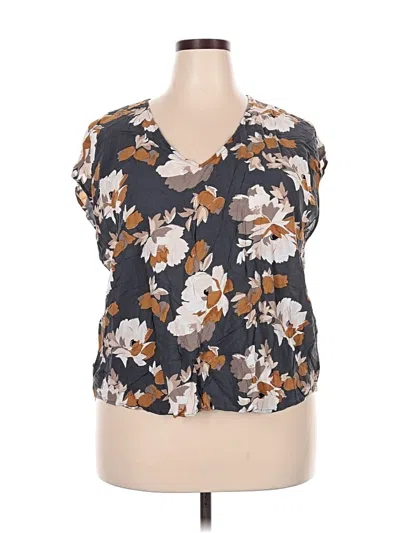 Pre-owned Old Navy Short Sleeve Blouse In Gray