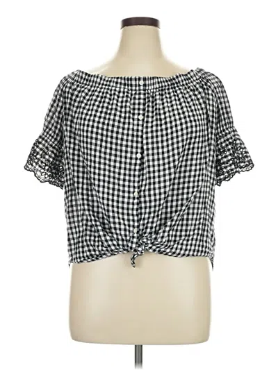Pre-owned Old Navy Short Sleeve Blouse In Gray