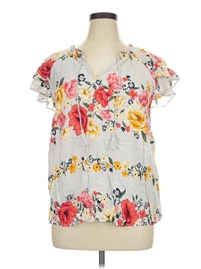 Pre-owned Old Navy Short Sleeve Blouse In Gray