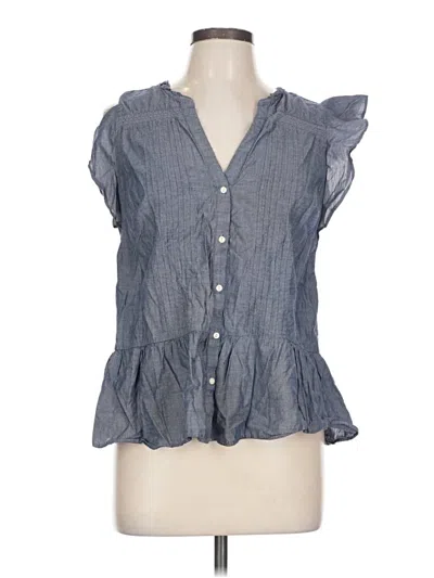 Pre-owned Old Navy Short Sleeve Blouse In Gray