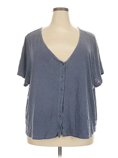 Pre-owned Old Navy Short Sleeve Blouse In Gray