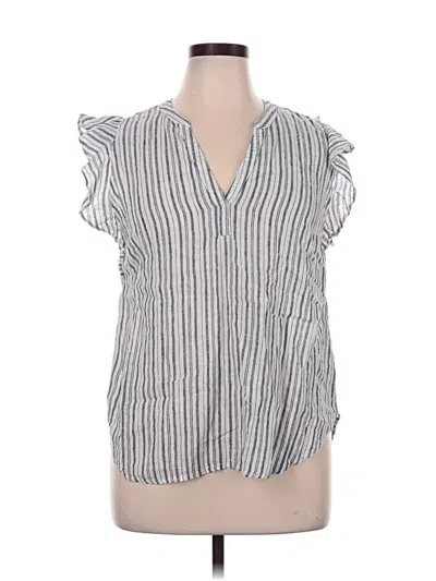 Pre-owned Old Navy Short Sleeve Blouse In Gray