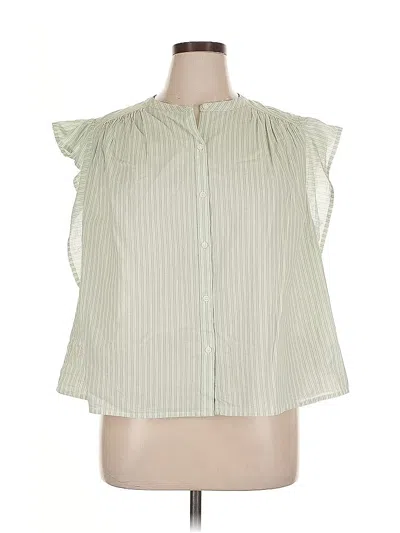 Pre-owned Old Navy Short Sleeve Blouse In Green