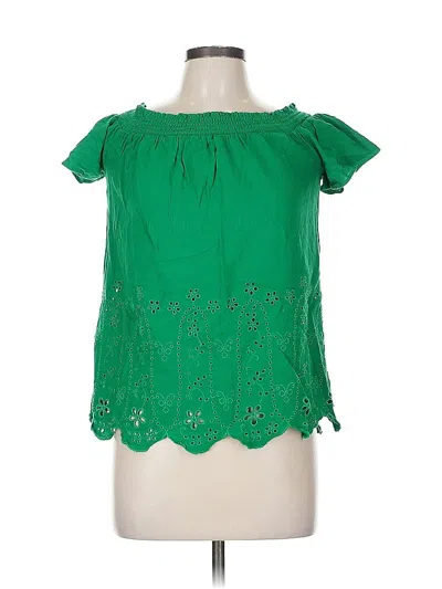 Pre-owned Old Navy Short Sleeve Blouse In Green
