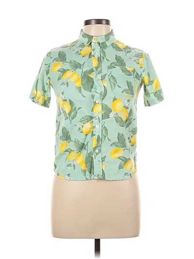 Pre-owned Old Navy Short Sleeve Blouse In Green