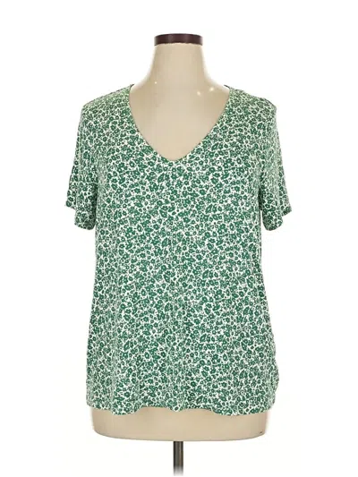 Pre-owned Old Navy Short Sleeve Blouse In Green