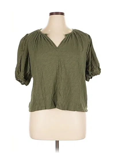 Pre-owned Old Navy Short Sleeve Blouse In Green