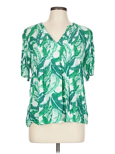Pre-owned Old Navy Short Sleeve Blouse In Green