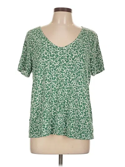 Pre-owned Old Navy Short Sleeve Blouse In Green