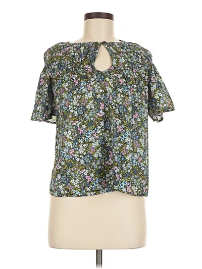Pre-owned Old Navy Short Sleeve Blouse In Green