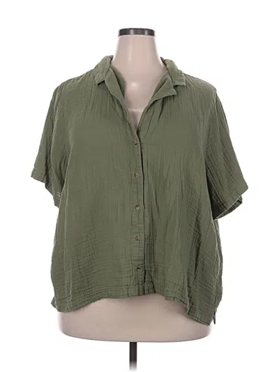 Pre-owned Old Navy Short Sleeve Blouse In Green