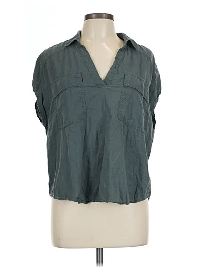 Pre-owned Old Navy Short Sleeve Blouse In Green