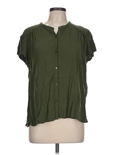 Pre-owned Old Navy Short Sleeve Blouse In Green