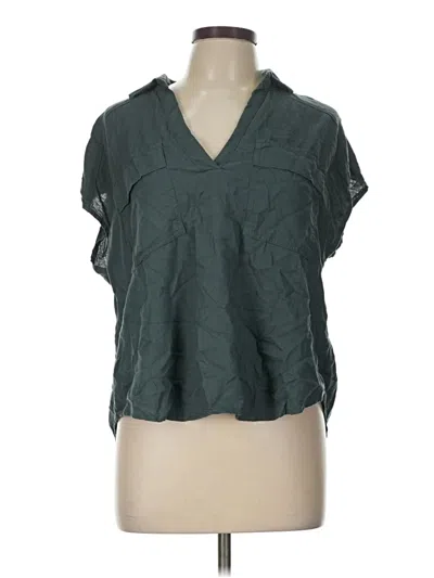 Pre-owned Old Navy Short Sleeve Blouse In Green