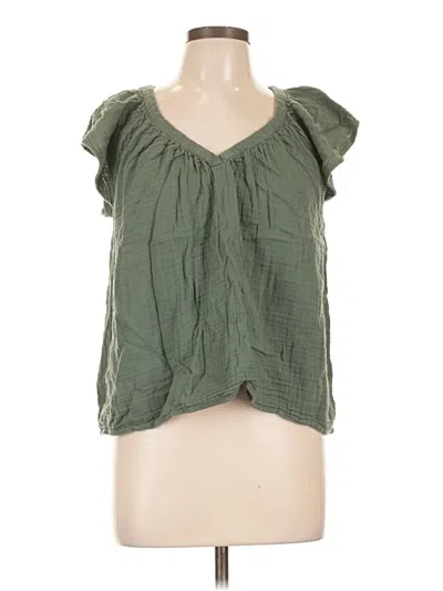 Pre-owned Old Navy Short Sleeve Blouse In Green