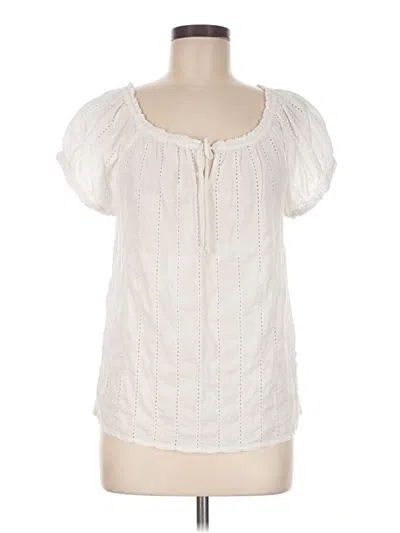 Pre-owned Old Navy Short Sleeve Blouse In Ivory