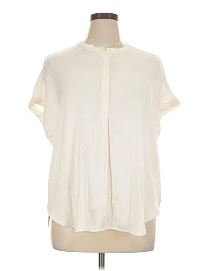 Pre-owned Old Navy Short Sleeve Blouse In Ivory