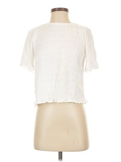 Pre-owned Old Navy Short Sleeve Blouse In Ivory