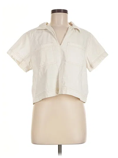 Pre-owned Old Navy Short Sleeve Blouse In Ivory