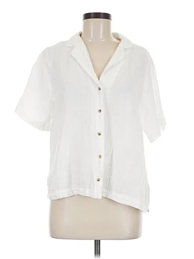 Pre-owned Old Navy Short Sleeve Blouse In Ivory