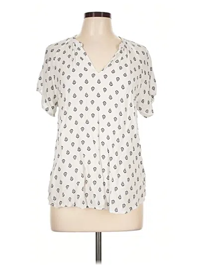 Pre-owned Old Navy Short Sleeve Blouse In Ivory