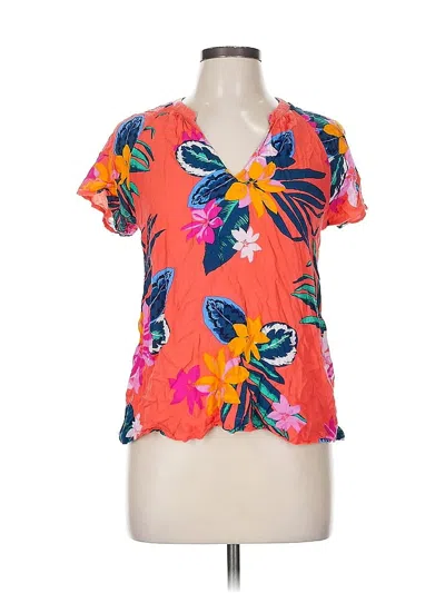 Pre-owned Old Navy Short Sleeve Blouse In Orange