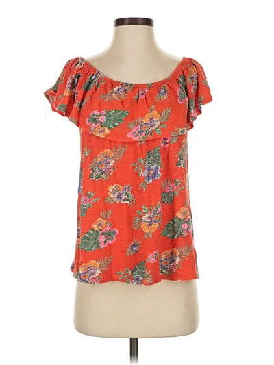 Pre-owned Old Navy Short Sleeve Blouse In Orange