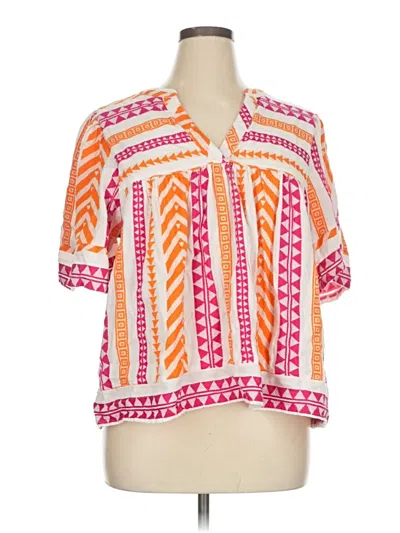 Pre-owned Old Navy Short Sleeve Blouse In Orange