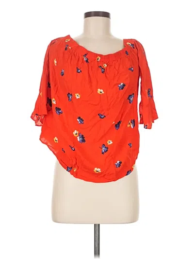 Pre-owned Old Navy Short Sleeve Blouse In Orange