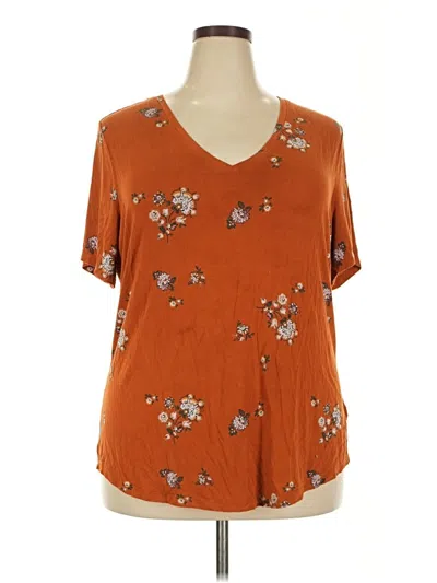 Pre-owned Old Navy Short Sleeve Blouse In Orange