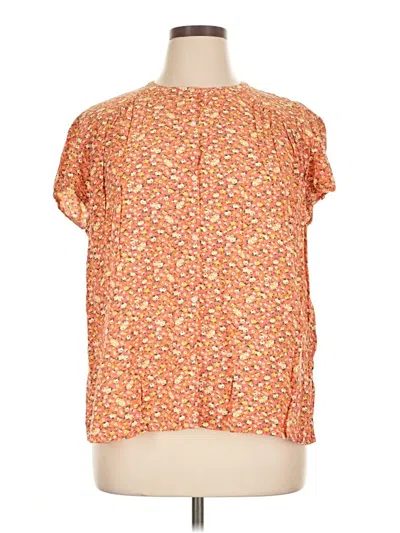Pre-owned Old Navy Short Sleeve Blouse In Orange