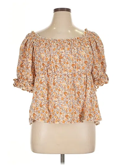 Pre-owned Old Navy Short Sleeve Blouse In Orange