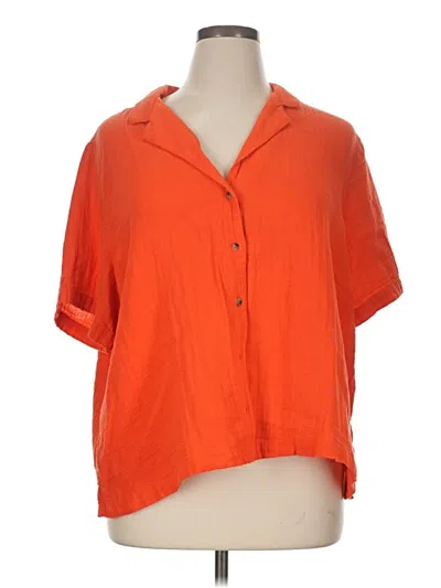 Pre-owned Old Navy Short Sleeve Blouse In Orange