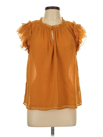Pre-owned Old Navy Short Sleeve Blouse In Orange