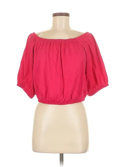 Pre-owned Old Navy Short Sleeve Blouse In Pink