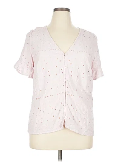 Pre-owned Old Navy Short Sleeve Blouse In Pink