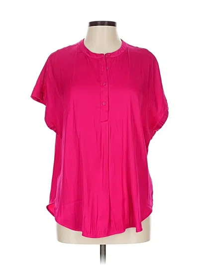 Pre-owned Old Navy Short Sleeve Blouse In Pink